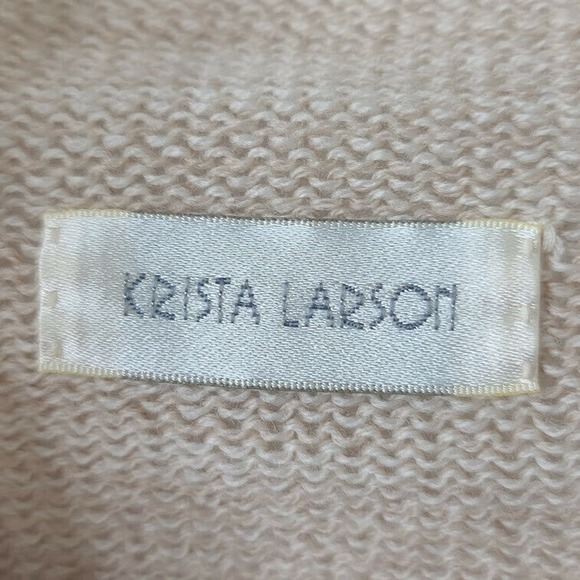 Krista Larson Sweater Mock Neck Layered Tan Beige Wearable Fiber Art Lagenlook - Picture 2 of 12